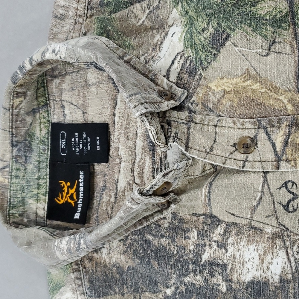 Bushmaster shirt men's size 2XL tan Realtree camouflage button down ripstop - Picture 14 of 14
